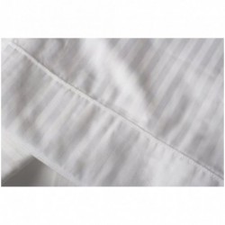 Oxford Super Deluxe Linen KING 42 X46 Pillow Case - with 3 Hem 60% Cotten/ 40% Polyester TC250 WHITE 0.5cm Satin Stripe