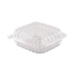 Dart ClearSeal Hinged-Lid Plastic Containers 8.3 x 8.3 x 3 Clear
