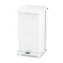 Rubbermaid Commercial Defenders Biohazard Step Can Square Steel 12gal White
