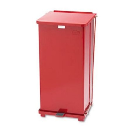 Rubbermaid Commercial Defenders Biohazard Step Can Square Steel 24gal Red