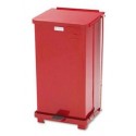 Rubbermaid Commercial Defenders Biohazard Step Can Square Steel 12gal Red