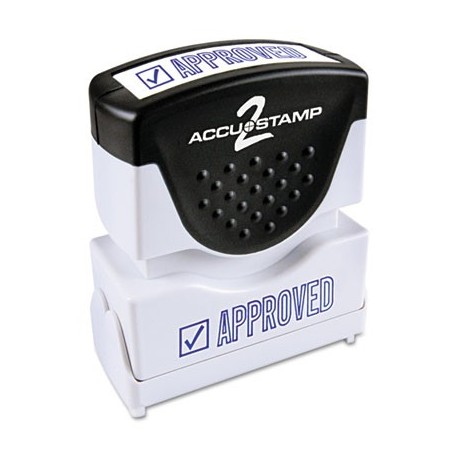 ACCUSTAMP2 Pre-Inked Shutter Stamp Blue APPROVED 1 5/8 x 1/2