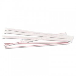 Boardwalk Wrapped Jumbo Straws 10 1/4 Plastic White w/Red Stripe