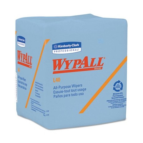WypAll L40 Wiper 1/4 Fold Blue 12 1/2 x 12 56/Box