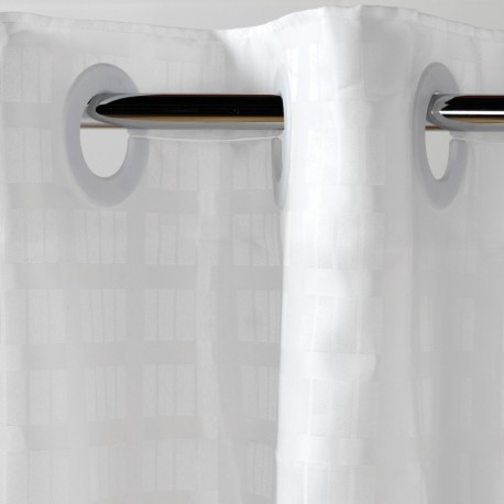 Shower Curtains 100% Polyester Hookless WHITE   71 X 74   Weight Bottom Hem Water Repellent