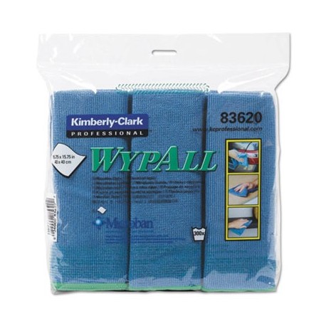 WypAll Microfiber Cloths Reusable 15 3/4 x 15 3/4 Blue