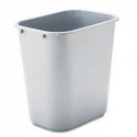 Rubbermaid Commercial Deskside Plastic Wastebasket Rectangular 7 gal Gray