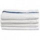 Pool Towels WHITE 22 X 44 W/ Blue Center Stripe 100% Cotton Oxford Bronze (CLASSIC) 10S