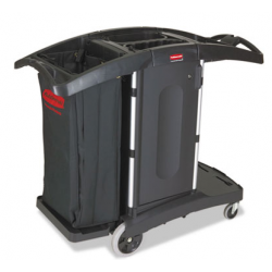 Rubbermaid Commercial Compact Folding Housekeeping Cart 22w x 51 3/4d x 44h Black