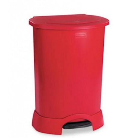 Rubbermaid Commercial Step-On Container Oval Polyethylene 30gal Red