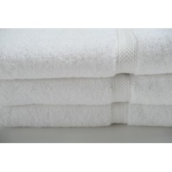 Oxford Silver (Merlin) Bath Towels 22 x 44   6lbs   86% Cotton / 14% Polyester Premium Cam 16S (WHITE)