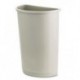 Rubbermaid Commercial Untouchable Waste Container Half-Round Plastic 21gal Beige