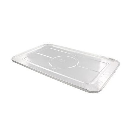 Pactiv Y112045 Silver Aluminum Full Size Flat Lid - 20.31 x 12.37