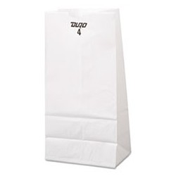General 4 Paper Grocery Bag 30 lbs White Standard 5 x 3 1|3 x 9 3|4