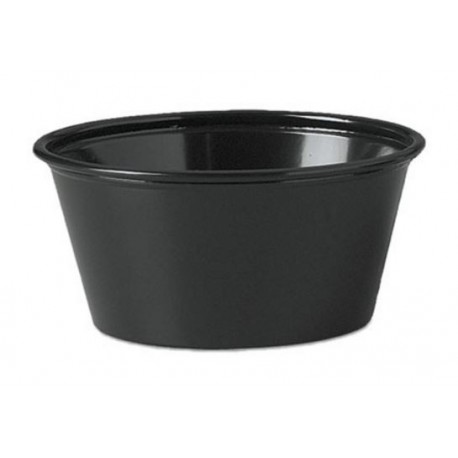 Dart Plastic Souffle Portion Cups 3.25 oz. Black