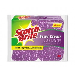 Scotch-Brite Stay Clean Non-Scratch Scrub Sponges 3.1875 x 0.875 x 4.75 Purple