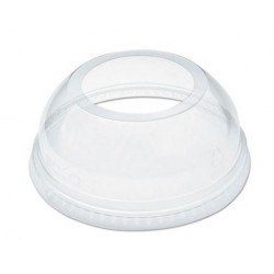 Dart Open-Top Dome Lid for 16-24 oz Plastic Cups Clear 1.9Dia Hole