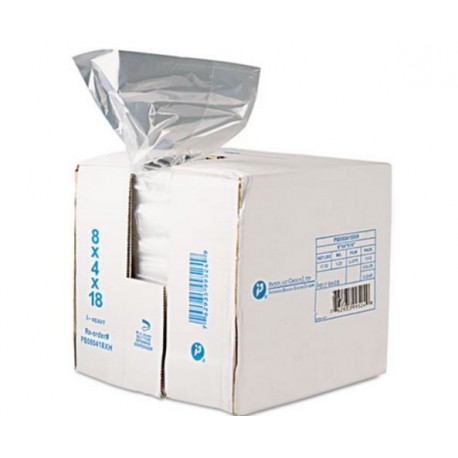 Inteplast Group Get Reddi Food & Poly Bag 8 x 4 x 18 8-Quart 0.68 Mil Clear