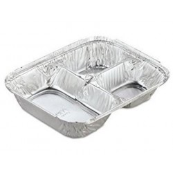Pactiv Aluminum Food Trays 3-Compartment 8.5 x 6.5 x 1.5