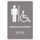 Headline Sign ADA Sign Men Restroom Wheelchair Accessible Symbol Molded Plastic 6 x 9 Gray