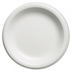 Genpak Elite Laminated Foam Plates 8.88 Inches White Round