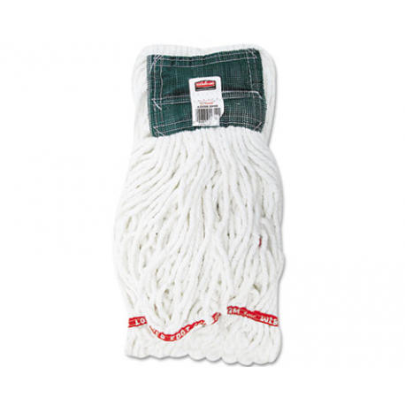 Web Foot Shrinkless Looped-End Wet Mop Head Cotton/Synthetic Medium White