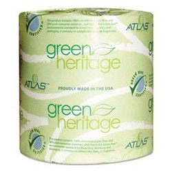 ATLAS PAPER MILLS- Green Heritage Toilet Tissue 4 x 3.1 Sheets 2-Ply 500 per Roll White