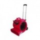 COMMERCIAL THREE-SPEED AIR MOVER W/BUILT-ON DOLLY RED