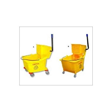 Mop Bucket 35 QT Dual-Cavity Mopping System Yellow