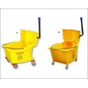 Mop Bucket 35 QT Dual-Cavity Mopping System Yellow