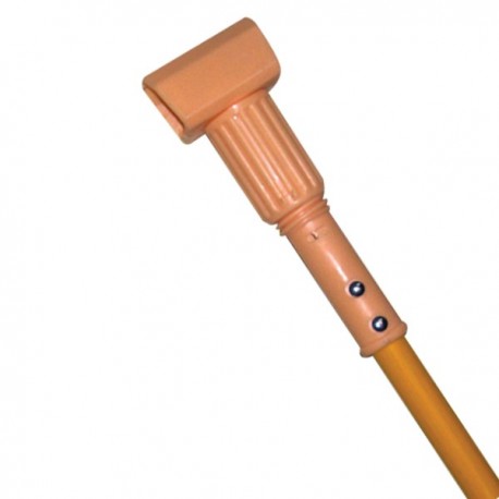 Wet Mop Handle Plastic Head Size:60  Janitorial Size  with fiberglass handle. Style: Jaw Clamp. YELLOW