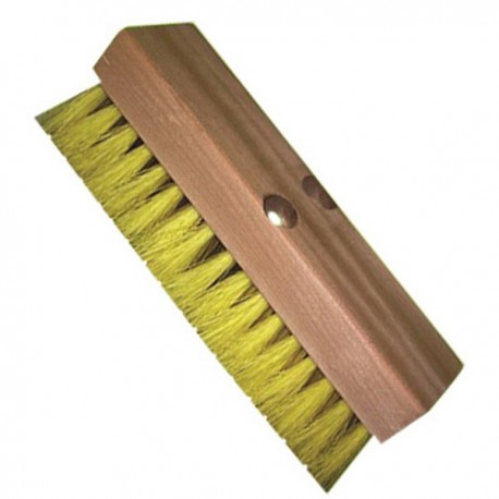 Deck Scrubs with Wood Block Size:10 Block:Wood Fiber:2 Polypropylene & Yellow