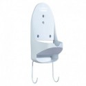 Sunbeam Ironing Board Holder with Hooks and Wall Bracket with Hardware White