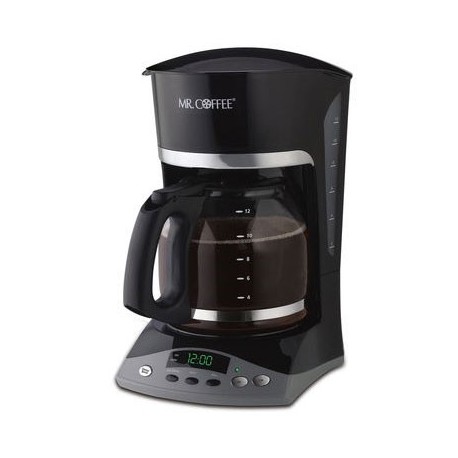 12 Cup Coffe Maker Prormmable 2-hr auto-off Pause n Serve Removable filter Cord Storage Black