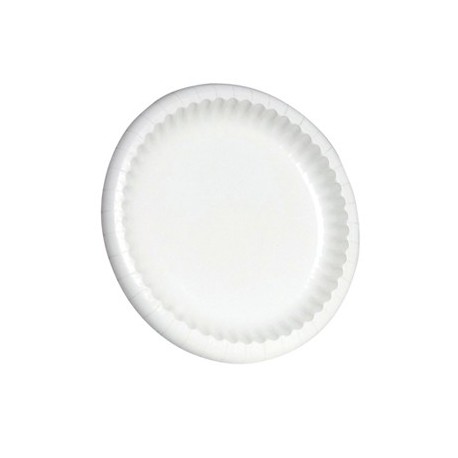 Clay Coated Paper Plates White